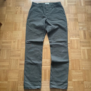 Taylor Stitch Boss Duck Camp Pant Mens Size 31 Green Canvas Work Hemp Cotton